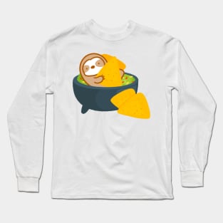 Chips and Guacamole Sloth Long Sleeve T-Shirt